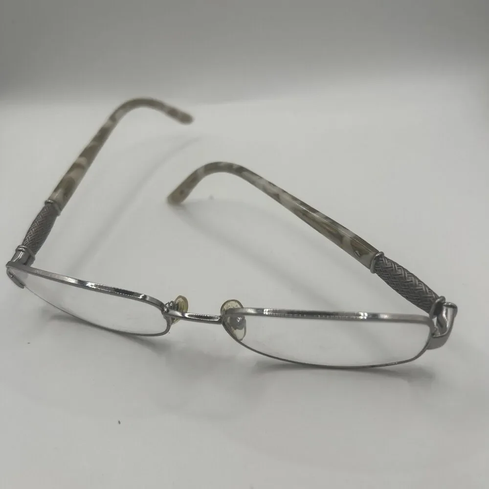 Valerie Spencer Off-White/Translucent Tortoise Shell w/Silver Basketweave Frames